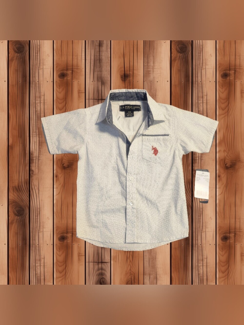 🔥5/$25🔥🌟 NWT U.S. Polo Assn. Toddler Boys Button-Down Shirt 🌟